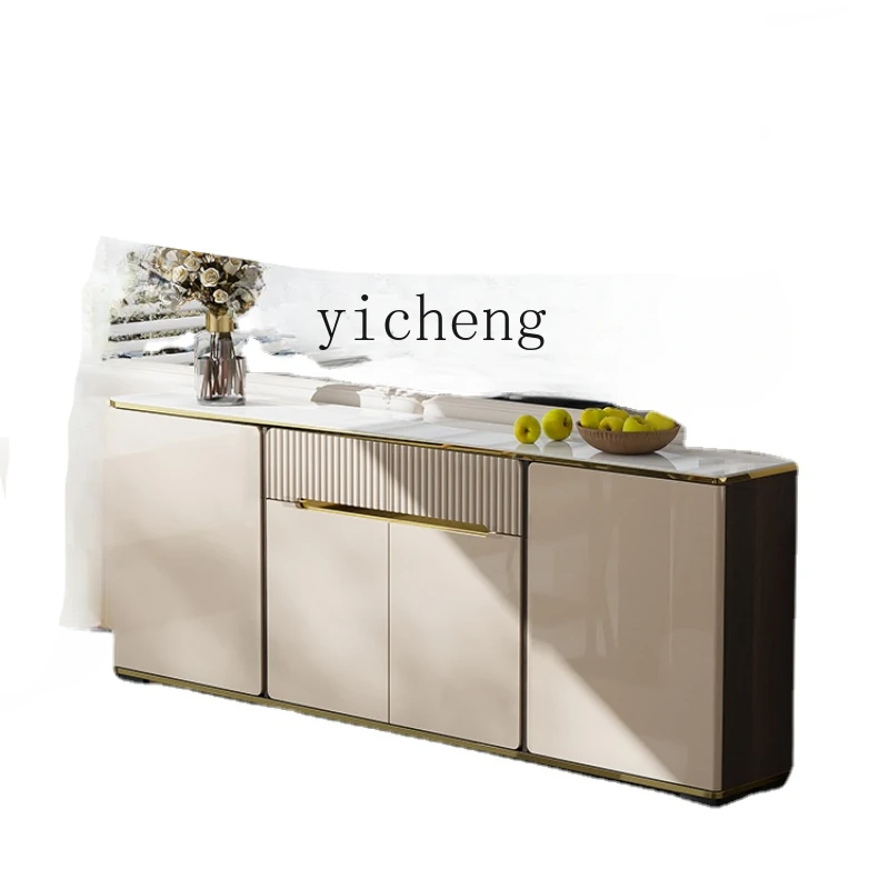 

Zc Living Room Sofa Backrest Cabinet Sideboard Cabinet Integrated Simple Modern Rock Plate Tea Storage Cabinet