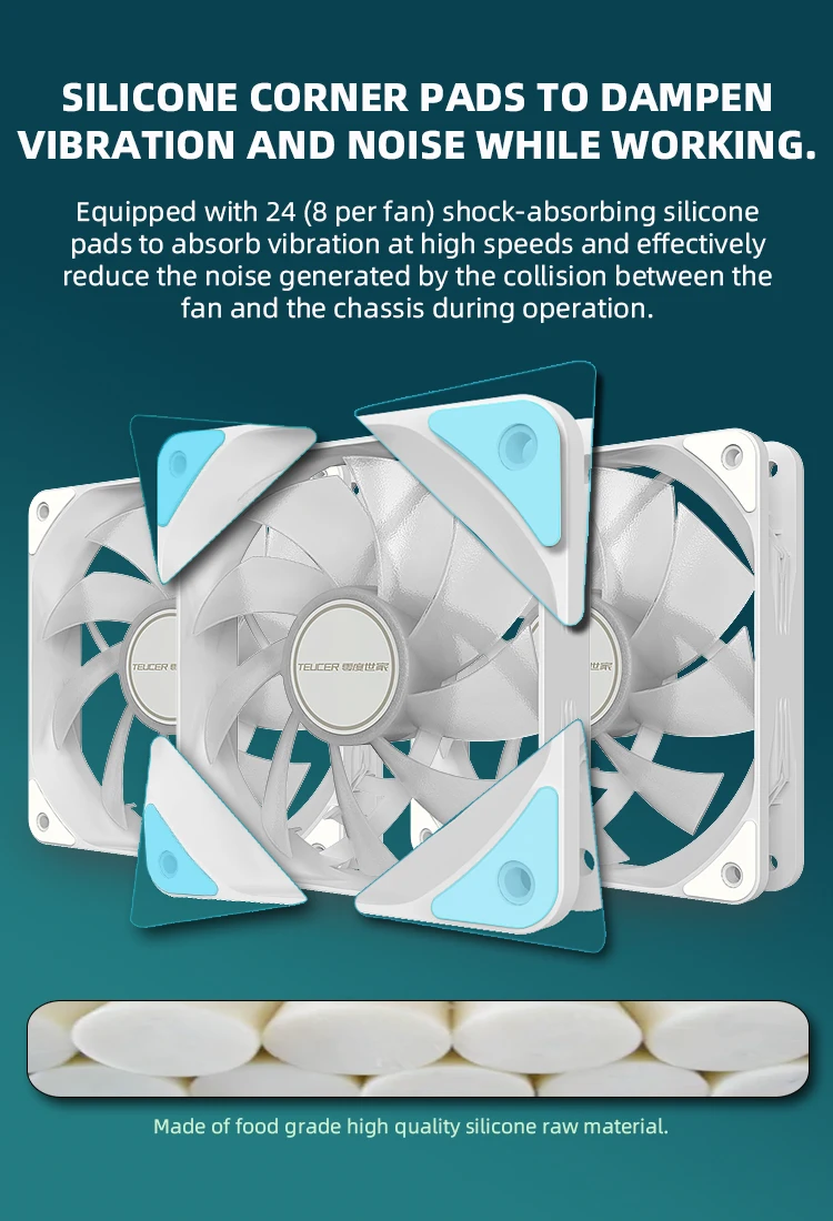 AF-10 RGB Fan 3-in-1 800-1800RPM 4Pin PWM 3Pin ARGB Cooling Fans for PC Case and