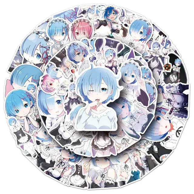 10/30/51PCS Re:Life in a different world from zero Stickers Rem Cartoon Sticker Laptop Phone Guitar Car Bike Skateboard Decals 4