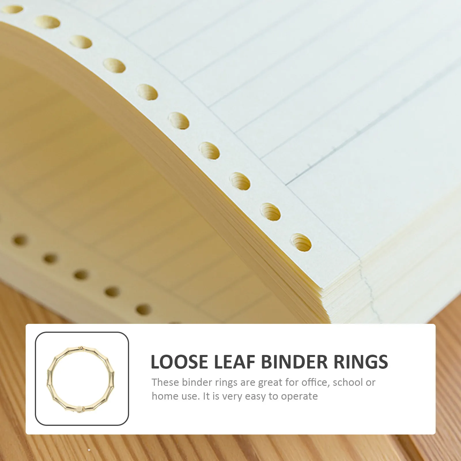 7Pcs 프리미엄 금속 바인더 링 노트북 루스 리프 저널 사무실 학교 가정용 잘..