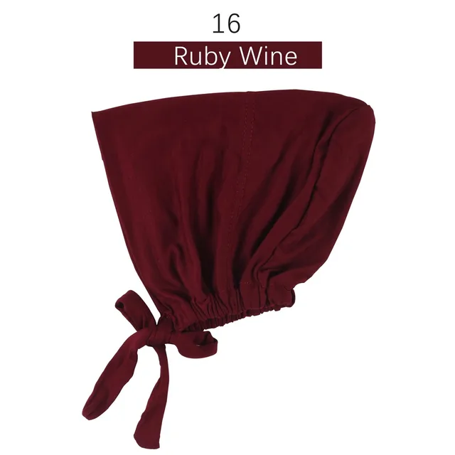 Muslim Women Elastic Tie Back Inner Hijab Caps Cotton Jersey Stretch Underscarf Modal Bonnet Headwrap Turbante Mujer 16