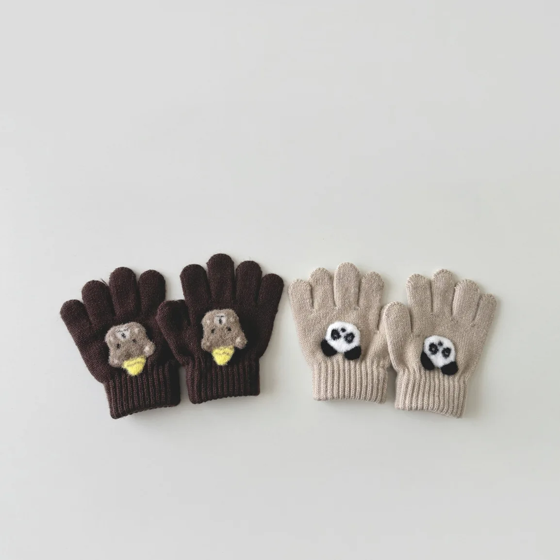 3-6 Years Children's Gloves Autumn and Winter Fashion Girls Boys Knitted Warm Cartoon Super Cute Five-finger Gloves Wholesale 3