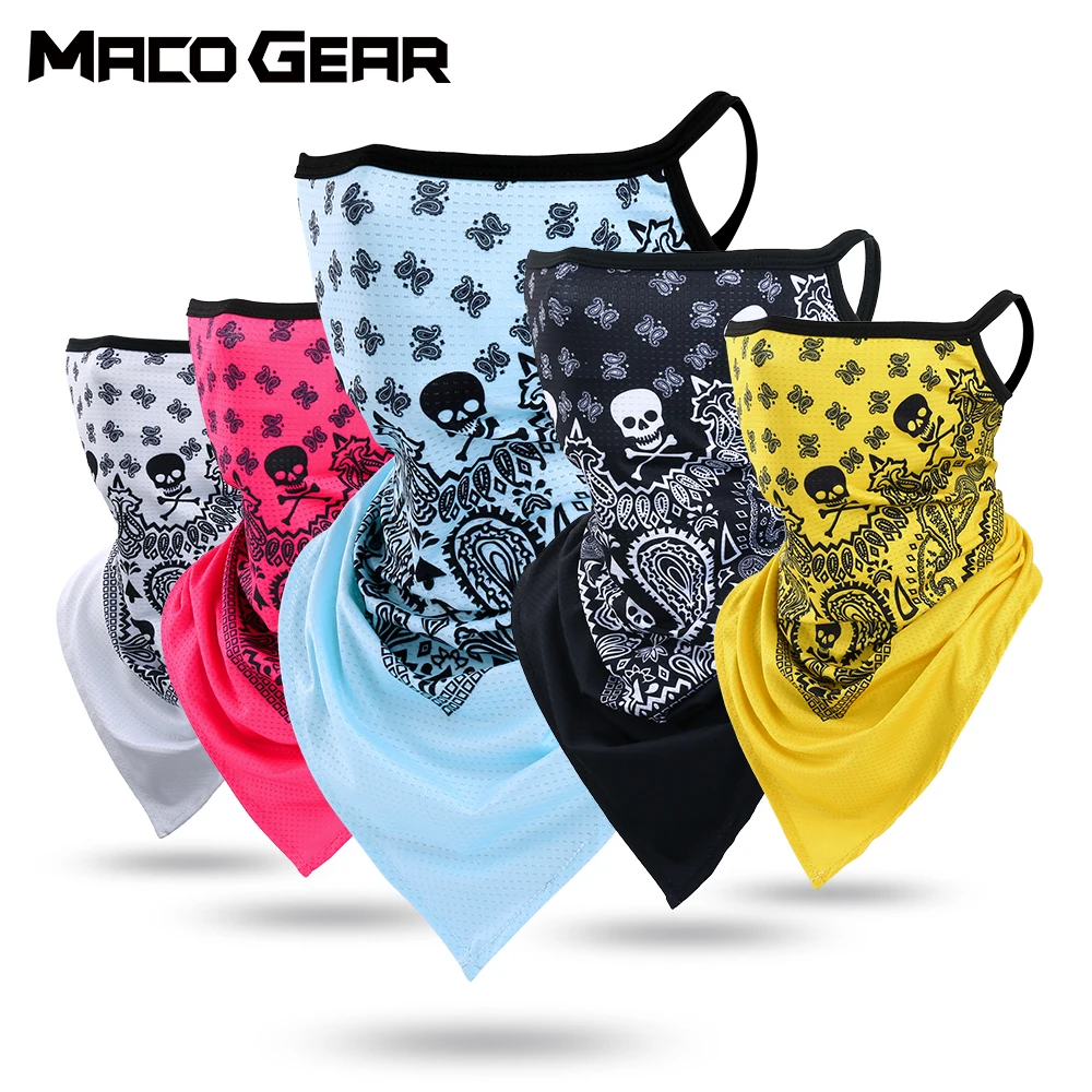 Summer Breathable Mesh Skull Hunting Cycling Bandana Sport Half Face Cover Mask Running Hiking Skiing Triangle Neck Warmer Scarf