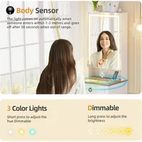 3-in-1 Compact Vanity Desk with Illuminated Mirror and Charging Station, Makeup Vanity Set 2