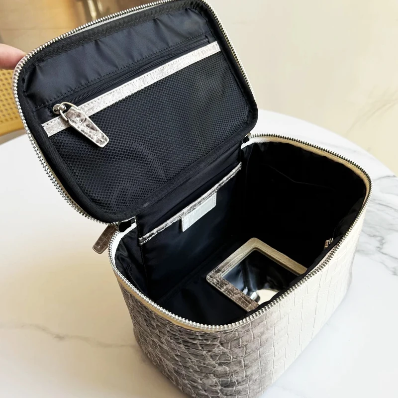 Custom Initials Leather Makeup Bags For Women Luxury Designer Handbag And Purses 2026 New In Crocodile Pattern Make Up Organizer 4