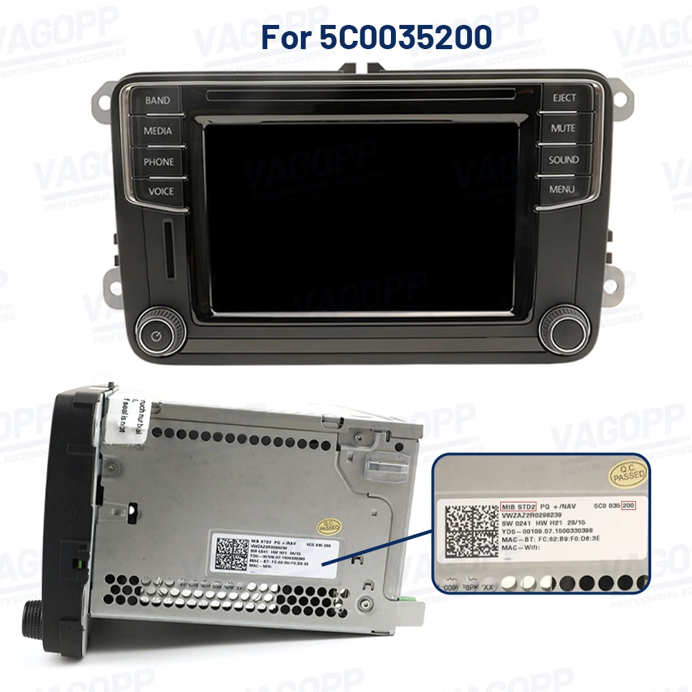 6.5 inch Touch Screen Car Display Monitor for VW MIB 682C/D/E/F/G Radio MIB 200B/H/M/D Navigation Player LCD STD2 PQ NAV Setting car display monitor lcd display car display assembly