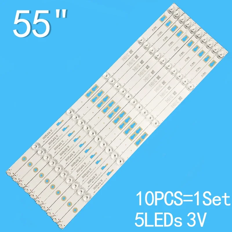 535mm 9pcs set led backlight strip for tcl 55 inch thomson t55fsm5040 55d1800 55hr332m04a1 v8 4c lb550t hr7 le4ra2r0 3732706293 9pcs/set LED backlight strip For Thomson T55FSM5040 55D1800 55HR332M04A1 V8 4C-LB550T-HR7 le4ra2r0 3732706293c17301440