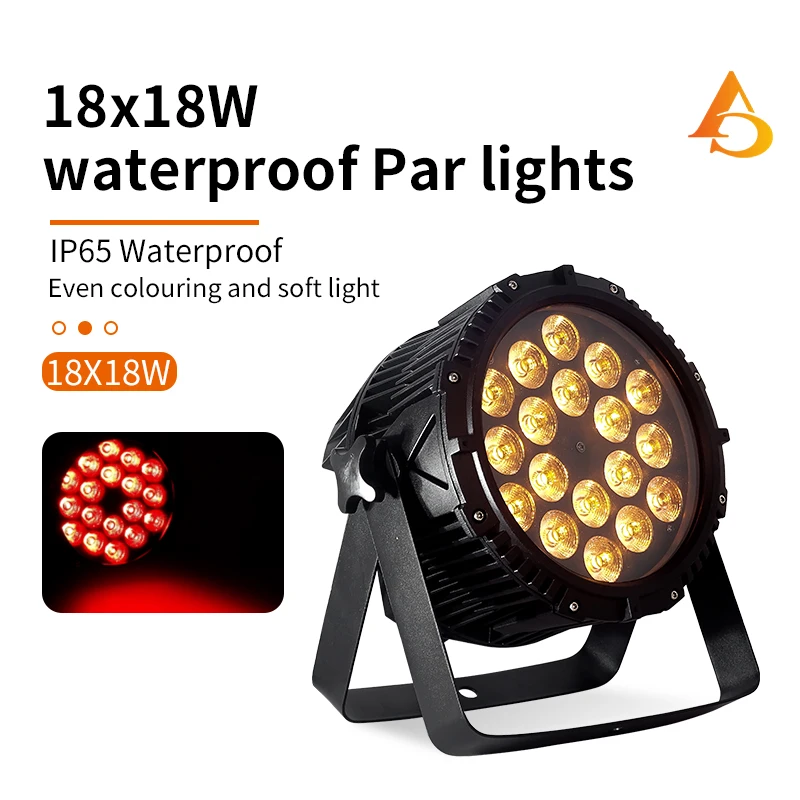IP65 Waterproof 18x18W led Par Lights RGBWA UV 6in1 LED PAR DMX512 Control professional stage DJ equipment disco lights