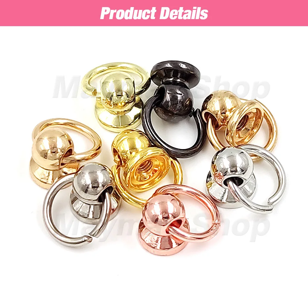 Jewelry Making Supplies Craft Supplies 20set 7/8/10mm Metal Chicago Screw Rivet Ball Post Screwback With O Ring Stud For Leathercraft Phone Case Decoration Accessories