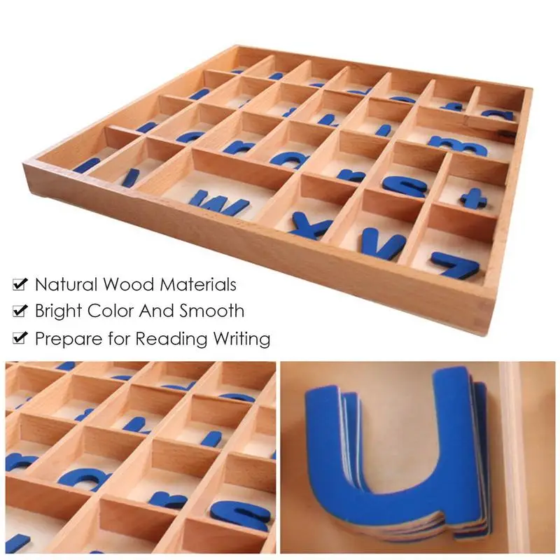 Kids Montessori Language Toys Wooden Movable Alphabet Preschool Early Learning Educational Toys