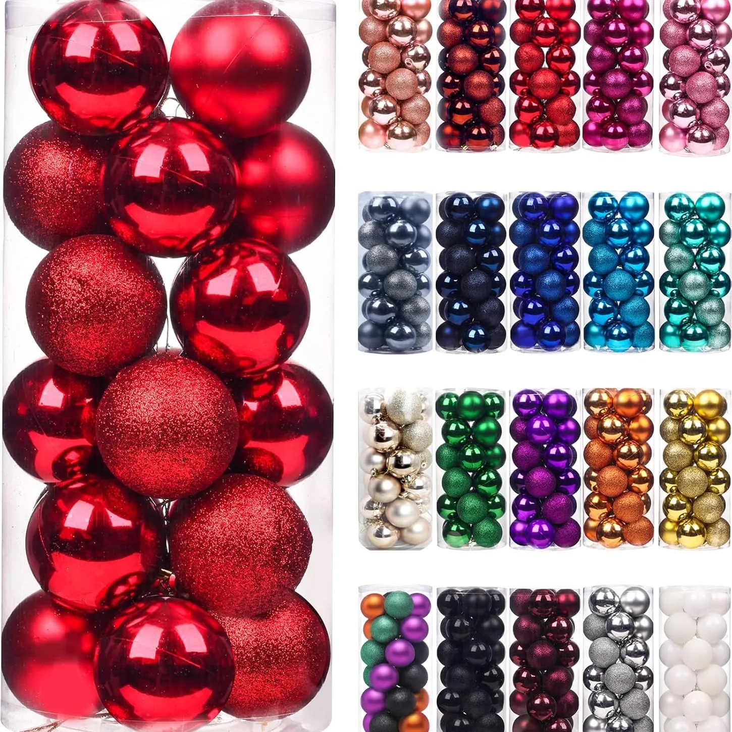 24/36Pcs Christmas Baubles 3/4CM Balls Hanging Christmas Trees Ornaments 1