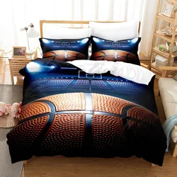 3D Cartoon Basketball Bedding Set for Boys - Polyester Duvet Cover, Bedspread, and Pillowcase Combo (4)