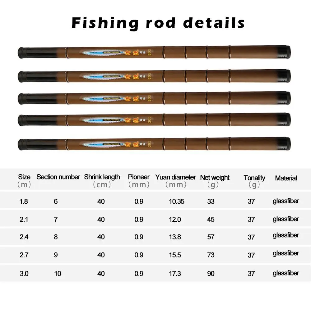 1.8m-4.5m Telescopic Fishing Rod  Glass Fibre Fishing Pole Casting Rod Fishing Rod Reel Set Lure Set Hooks Feeder Rod Combo