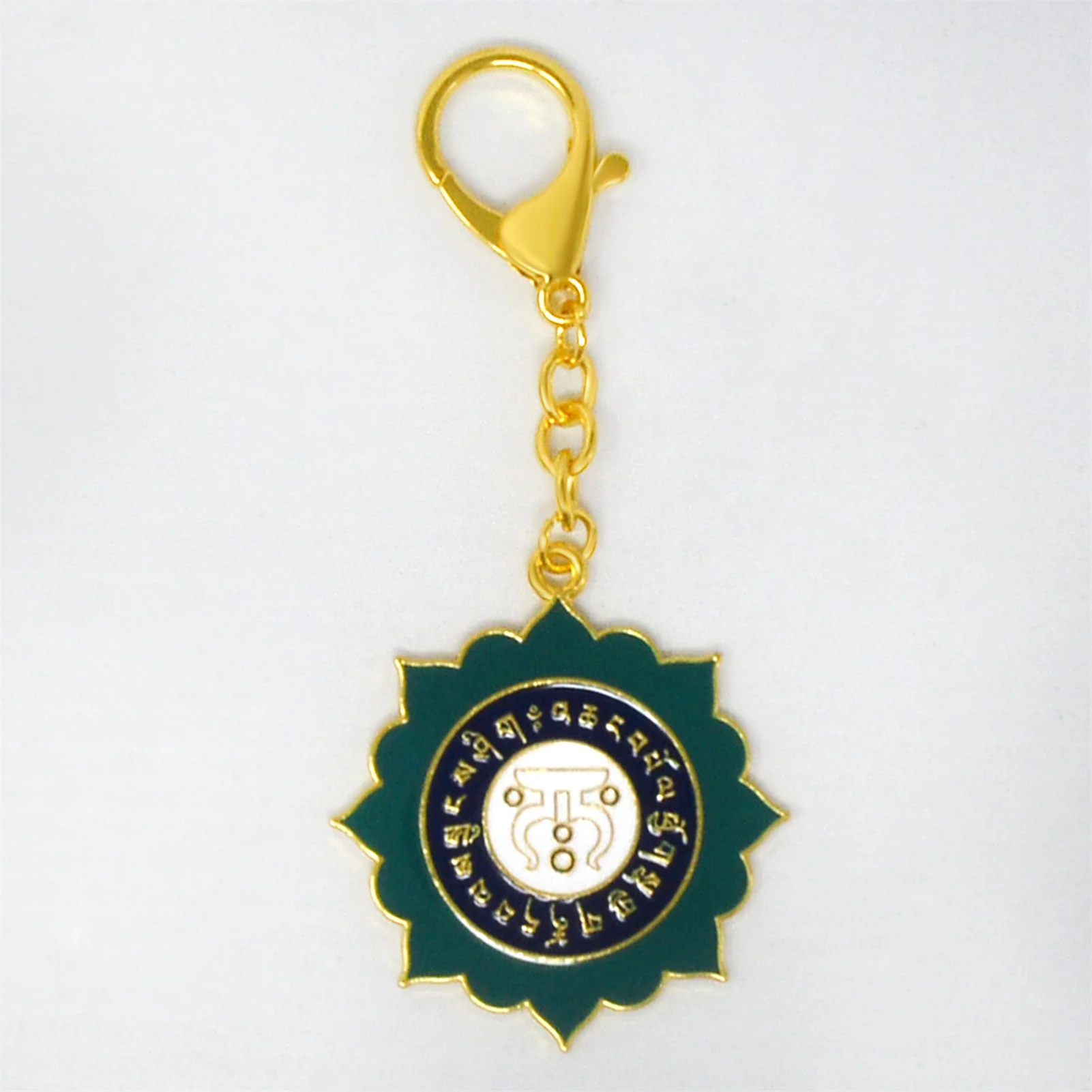 Feng Shui 28 Hums Lotus Mandala Avoiding Damage Amulet Keychain 5