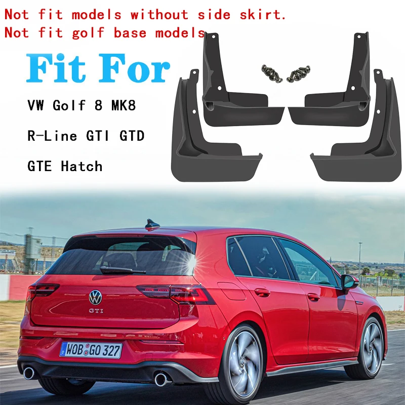 Фото Автомобильные Брызговики для Volkswagen VW Golf 8 MK8 R-Line GTI GTD GTE, Люк, вариант 2020 2021 2022, брызговики от грязи, аксессуары №2