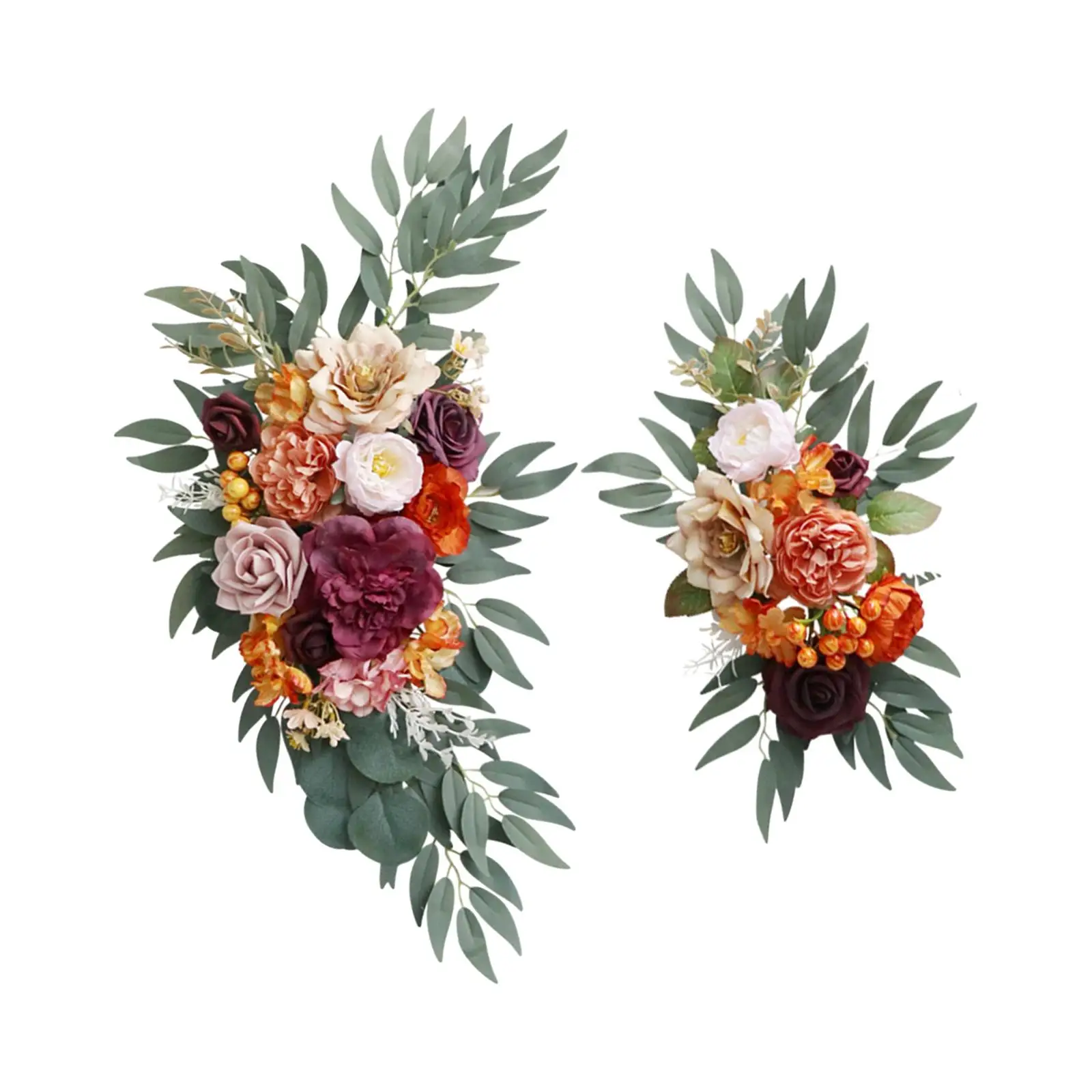 Wedding Arch Flowers (Pack of 2), Artificial Wedding Flowers for Wedding Welcome Signs Decorations Arch Flowers for Reception