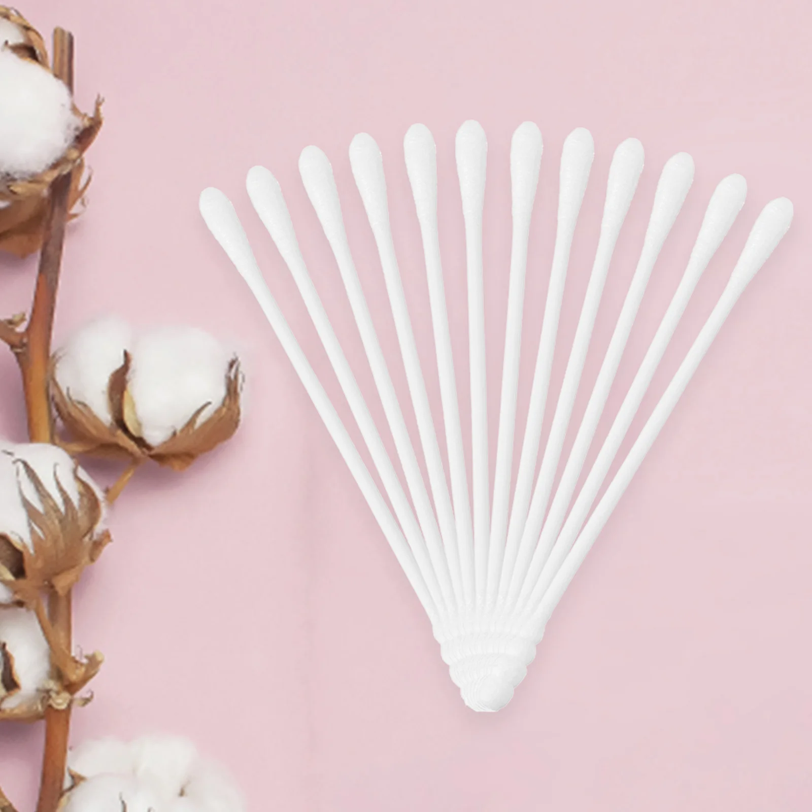 200 Pcs Cotton Swabs Makeup Tool Double Head Organic Pads White Buds with Different Heads Ear 5
