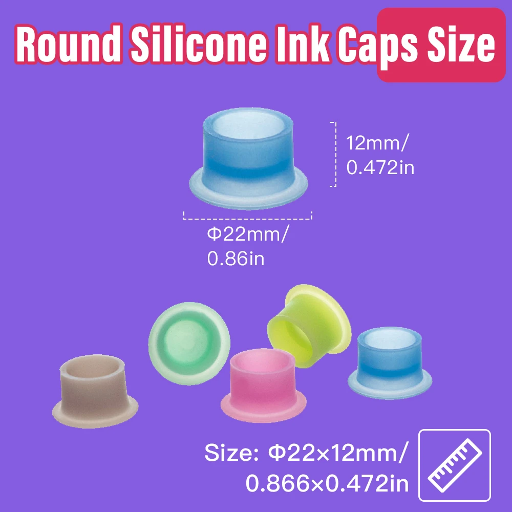 100Pcs Disposable Tattoo Silicone Ink Cup Permanent Makeup Pigment Holder Container Cap Tattoo Ink Accessories for Tattoo Artist 2