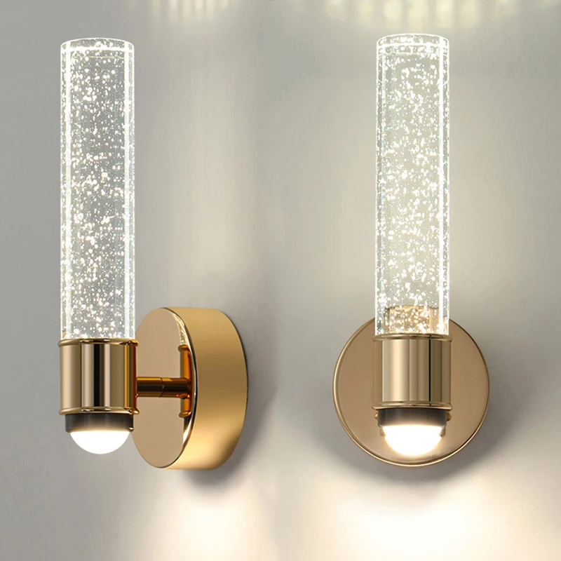 

Modern Bubble Crystal Wall Lamp Aluminum Wall Sconce Living Room Bedroom Bathroom Corridor Aisle Indoor Lighting Home Decor Gold