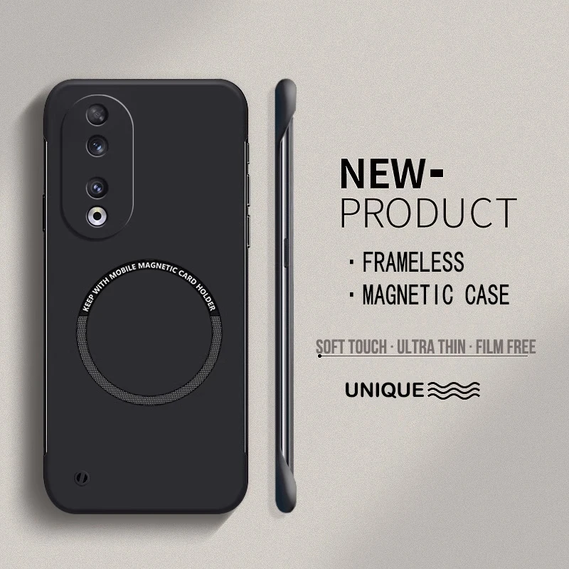 Ultra Thin Magnetic Frameless Hard PC Matte Phone Case with Magsafe - Solid Color