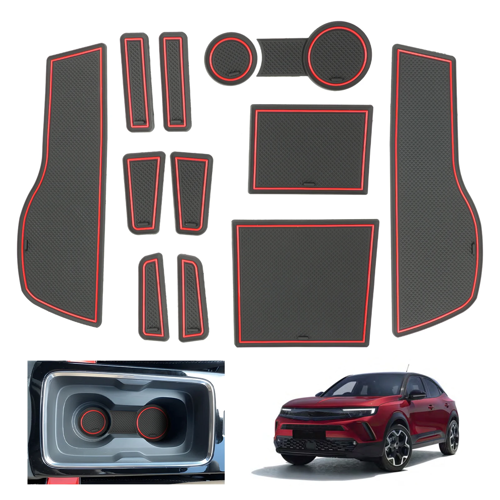 Ruiya Per Opel Mokka B Gs Line / Opel Mokka-E 2021-2025 Auto Porta Groove Mat Antiscivolo Slot Pad Auto Interior Opel Mokka B Accessori