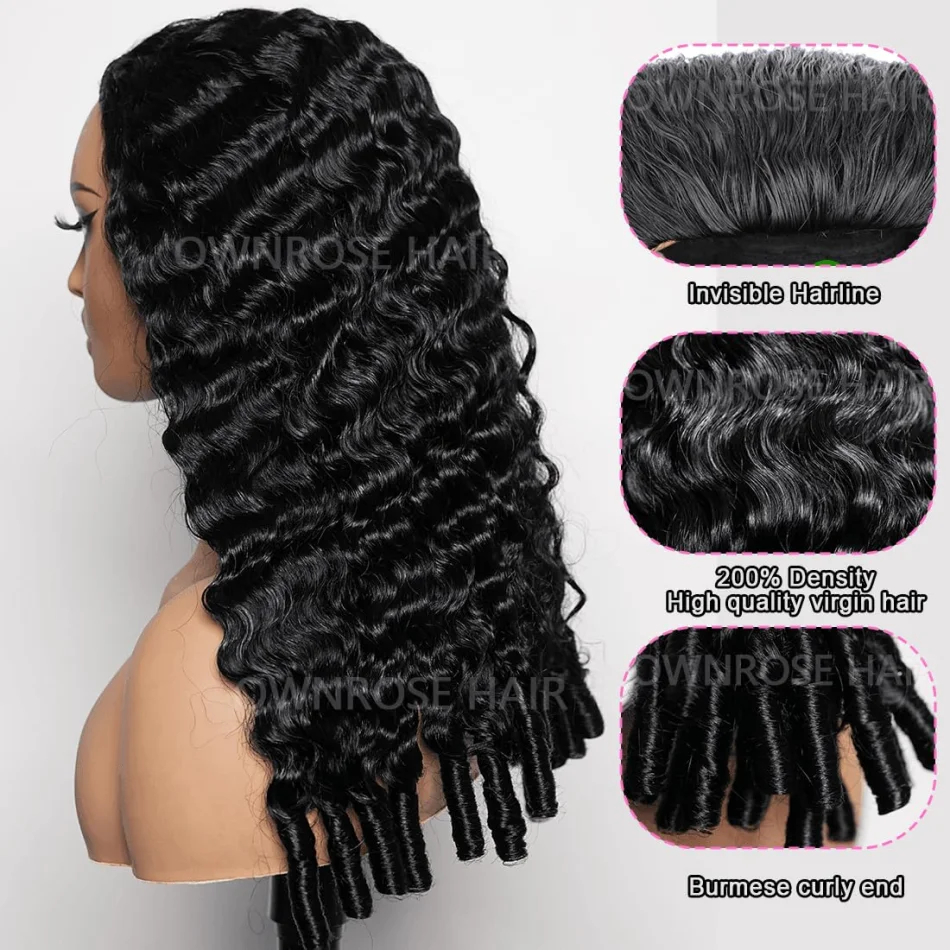 30 40 Inch Burmese Curly Wigs Human Hair 13X6 Hd Lace Frontal Wig For Women Water Wave Lace Front Wig 250 Density Brazilian Hair