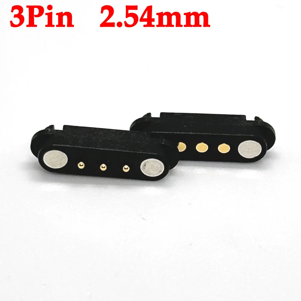 

2A Magnetic Pogo Pin Connector 3 Positions Pitch 2.54 MM Spring Loaded Pogopin Male Female Contact Strip 3Pin DC Power Socket