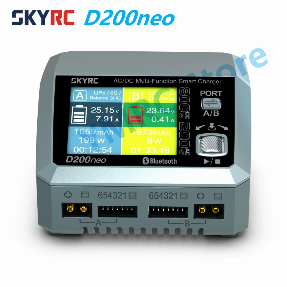 

SKYRC D200neo AC200W DC800W 20A Dual Channel Smart Balance Charger Discharger for LiPo LiHV LiFe Lilon NiMH NiCd Pb Battery