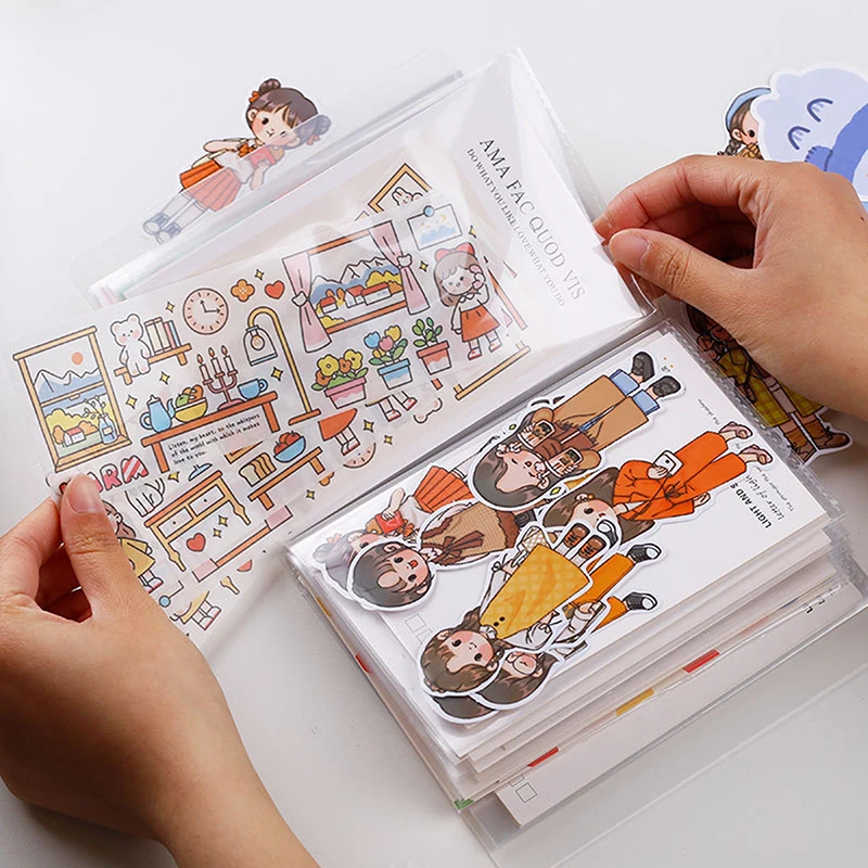 

40 Pages A6 Postcards Pocket Storage Book Transparent Home Picture Album Invoice Memo Photo Paper Card Collection Case Storage