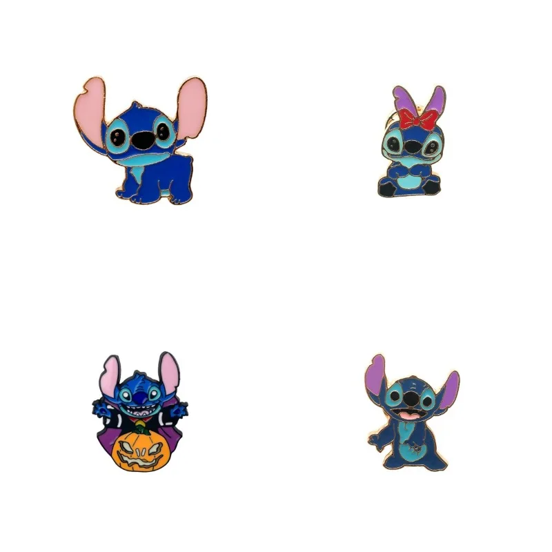 

New Disney Cartoon Brooch Anime Character Stitch Theme Creative Metal Brooch Student Trend Jewelry Children's Birthday Gifts
