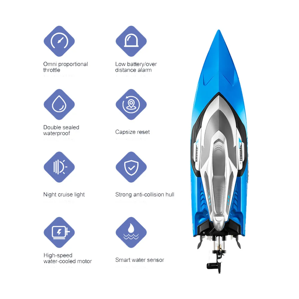 Remote Control Boat S2 Rc High Speed Boat 70km/h Electric Speedboat Double Seal Waterproof Water-cooled Motor