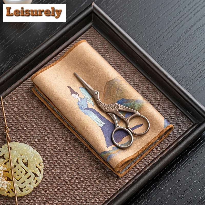 Water Absorption Tea Towel Tea Cloth Thickened Coffee Table Cloth Zen Teaware Towel Suede Fabric Rag Pad Tea Table Accessories