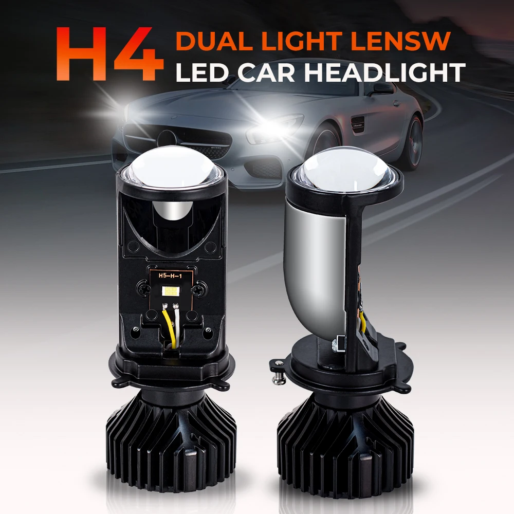 

H4 LED 90W Car Headlight High Beam Low Beam Super Bright Mini Lens Headlight H4 Fan Fog Lamps Waterproof Canbus Bulb Y6