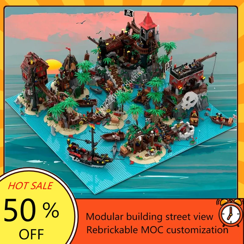 

6957PCS MOC Building Blocks Islands Bundle Model DIY Assemble Bricks Castle Architecture Educational Creative Kids Toys Gifts