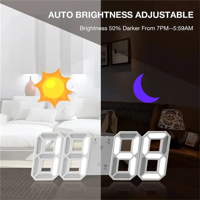 3D LED Digital Wall Clock 5