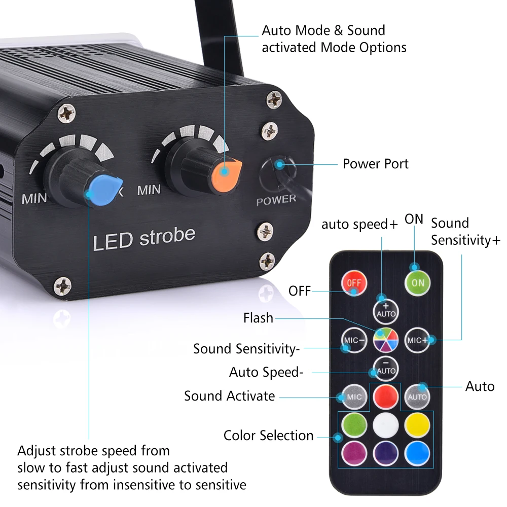 Stage Party Laser Projector DJ Disco Light Sound Activated Remote Control Strobe Party Club Festival Decorative Light Effect laser party light