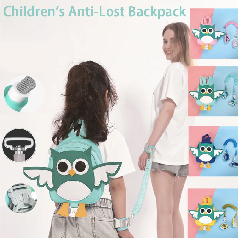 Cute Owl Dinosaur Baby Safety Harness Backpack Toddler Anti-lost Bag Children Comfortable Schoolbag Toddler Anti Lost Wrist Link bee cute baby safety harness backpack toddler anti lost bag children girl boy schoolbag kids wrist link clothes