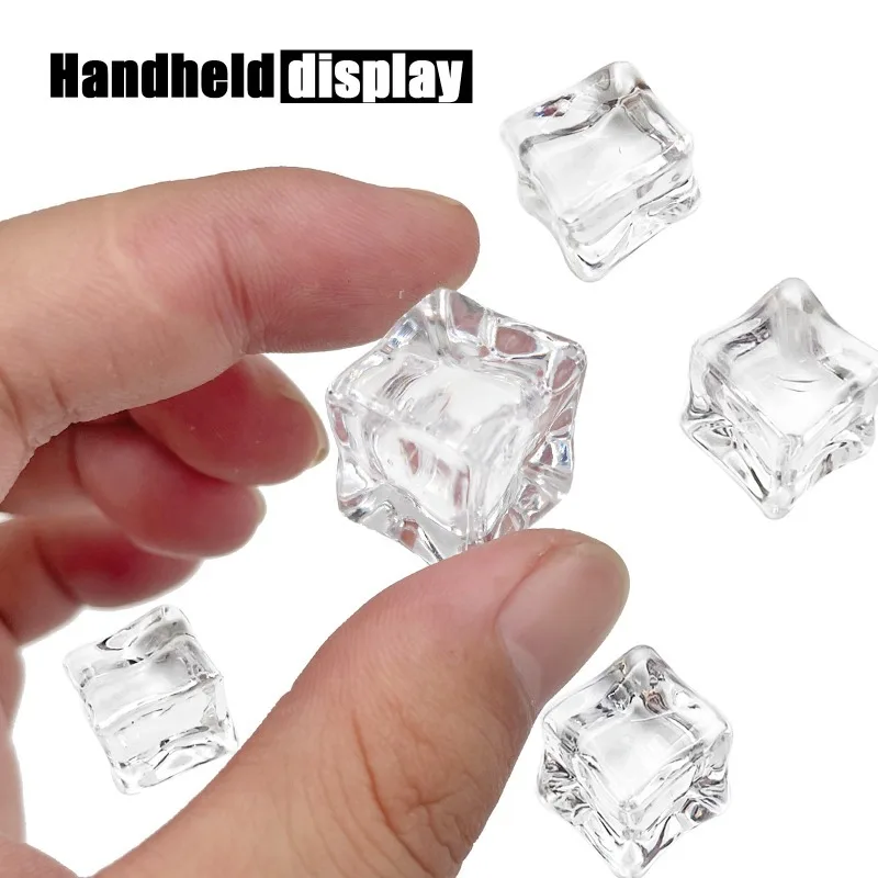 Reusable Acrylic Fake Ice Cubes Highly Transparent Ice Side Length 1.7/2/2.5/3 Cm For Photography Accessories Props Decoration food photography props