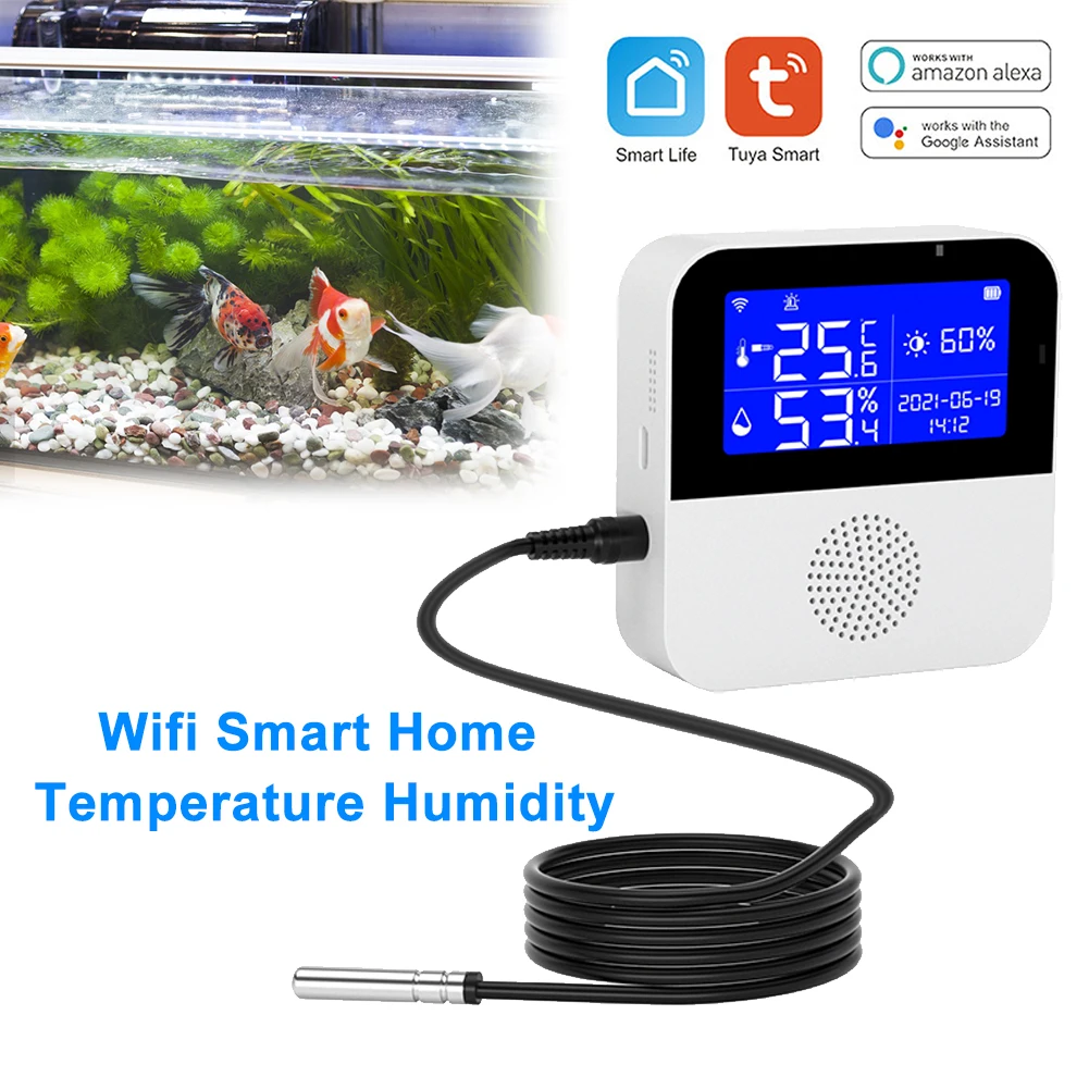 Tuya Wifi Temperature Humidity Sensor Smart Safety Home Indoor Outdoor Hygrometer Monitoring Detector For Plants Aquarium Winery temperature humidity sensor temperature humidity meter