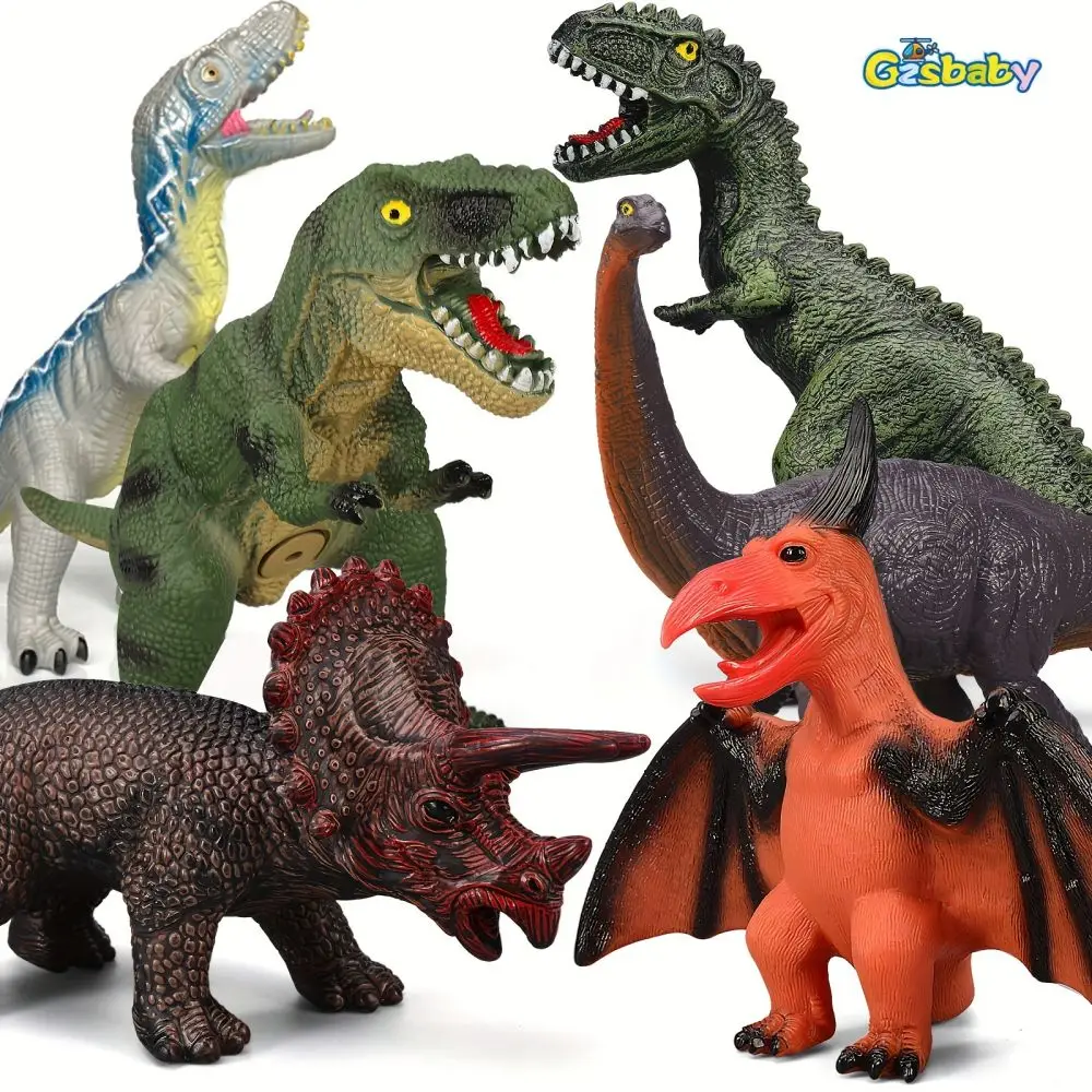 6 Piece Jumbo Dinosaur Toys for Kids and Toddlers, Dinosaur Toys for Kids 3-5, Large Soft Dinosaur Toys for Dinosaur Lovers 2
