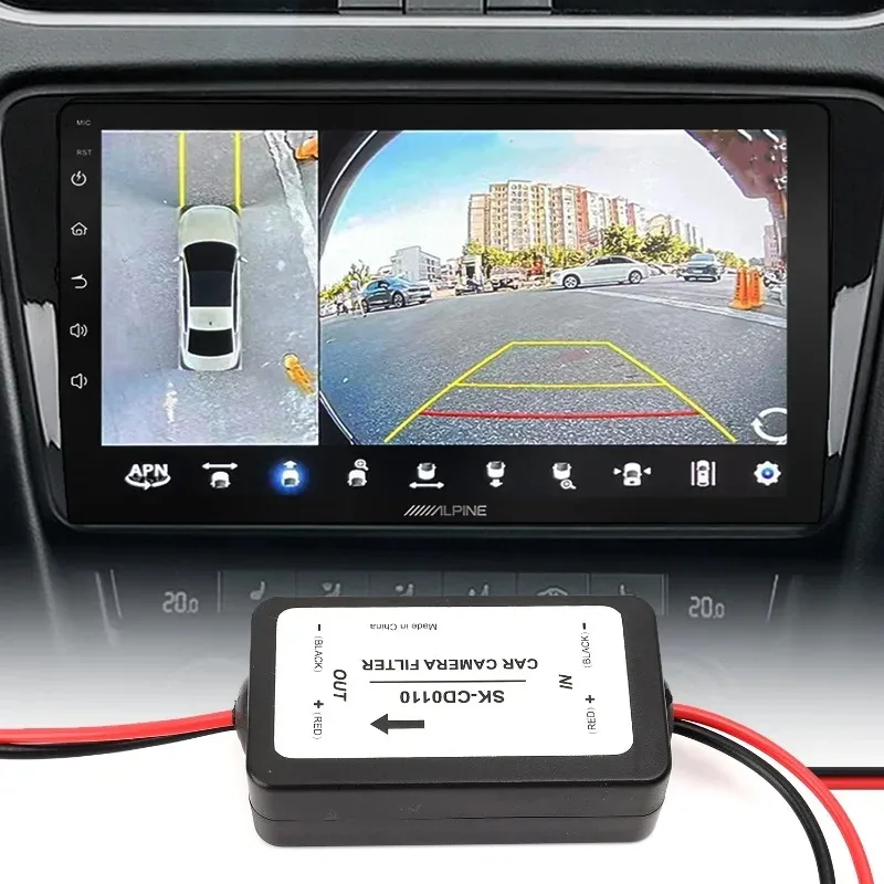 Broken Line Style Rectifier DC 12V Power Car Rear View Camera Power Relay Capacitor Auto Relay Capacitor Filter Connector