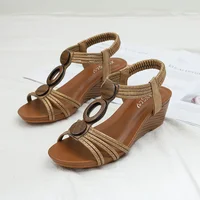 BEYARNE Bohemian Wedge Sandals Women Vintage Women Sandals Anti-Slip Roman Shoes Women Casual Sandals Platform Gladiator Shoes - Image 4