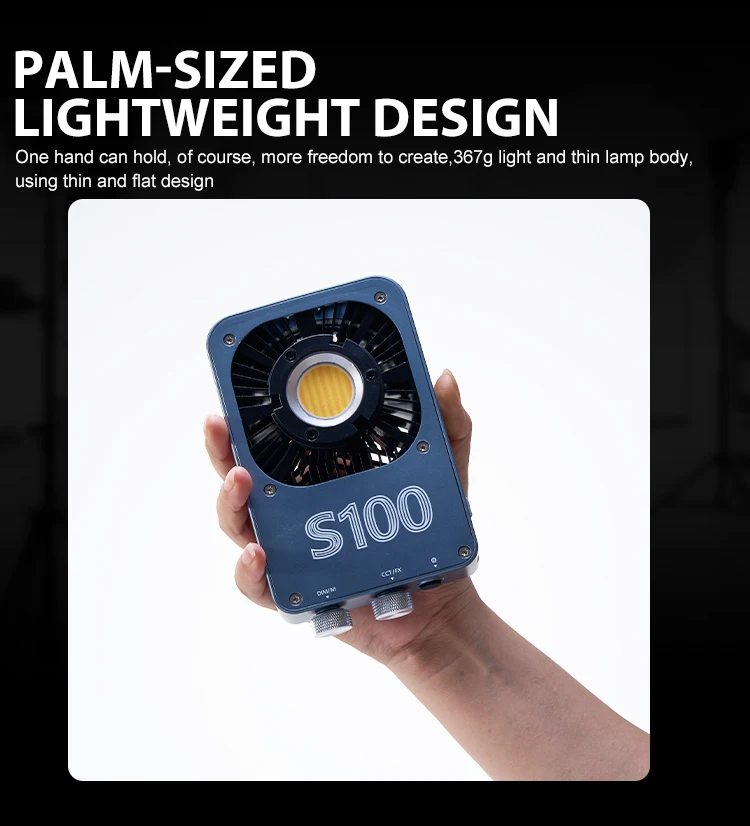 - S100 100W COB LED Light 2700K-6500K Photography Lighting Pocket Light for Outd