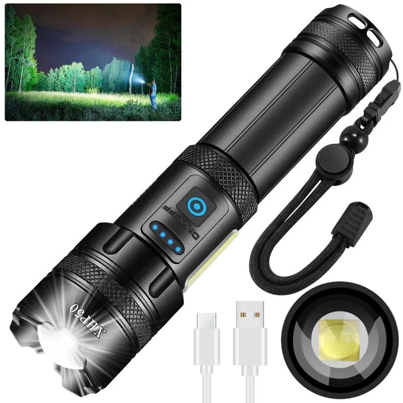 

Laser Flashlight Flashlight Tactical Lantern Long Shot Hand Lamp For Camping LED Flashlight USB Rechargeable Torch Light
