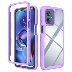 Ultra - Durable Clear Shockproof TPU Bumper Phone Case - Rugged Protective Cover for Case & Screen Protector (PURPLE)