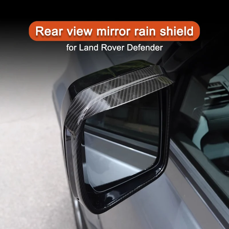 Rear View Mirror Rain Shield for Land Rover Defender 90 110-Reversing Mirror Sisor with Carbon Fiber Pattern