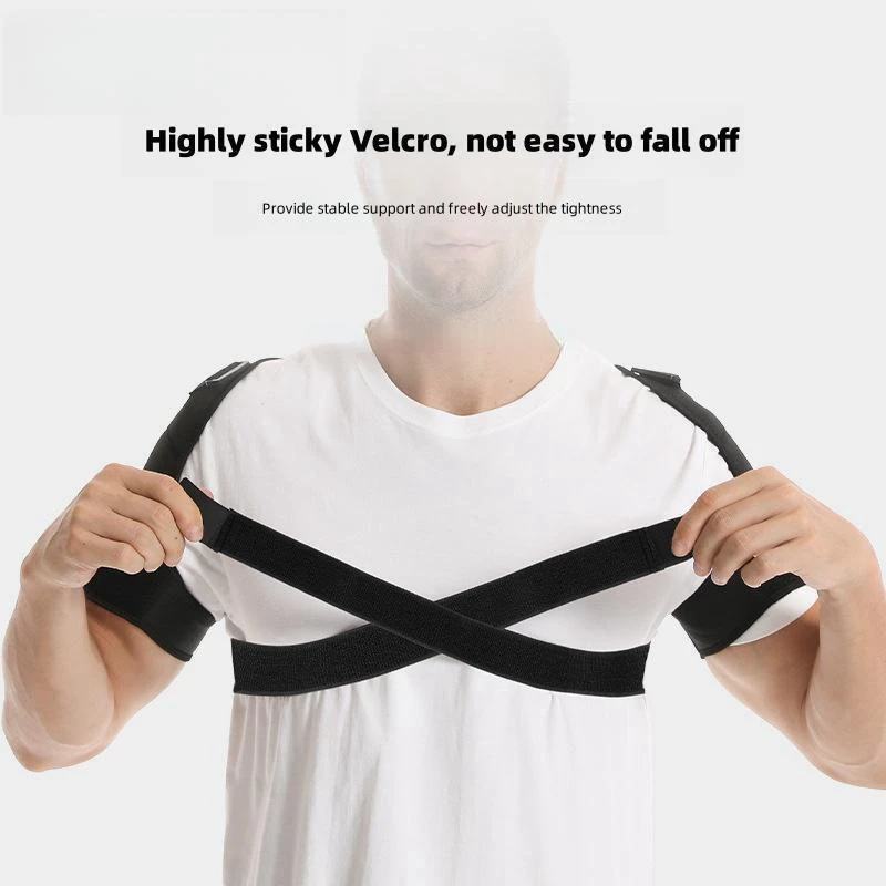 Double Shoulder Support Sports Compression Shoulder Pads Back Pain Relief Double Bandage Cross Compression Protector Sport Brace 5