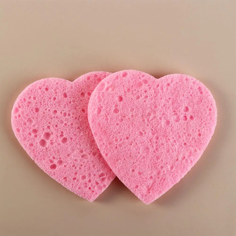 Description Picture 4 of item10 Pieces Pink Cosmetic Puff 7mm Natural Makeup Remover Tool Heart Shaped Face Washing Cleansing Sponge Compressed Sponge Travel