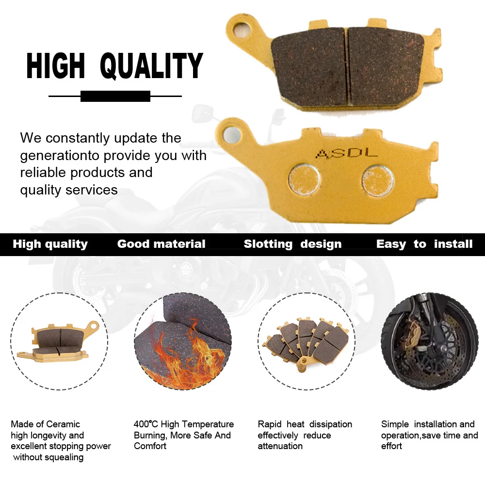 Pastiglie Freno Posteriori Disco Per Yamaha Xj6-F Diversion 600 Abs Naked Xj6F Xj-6F Xj 6F 6-F 6S 6-S 6N Xj6-S Xj6S Xj-6S Xj6-N Xj6N Xj-6N