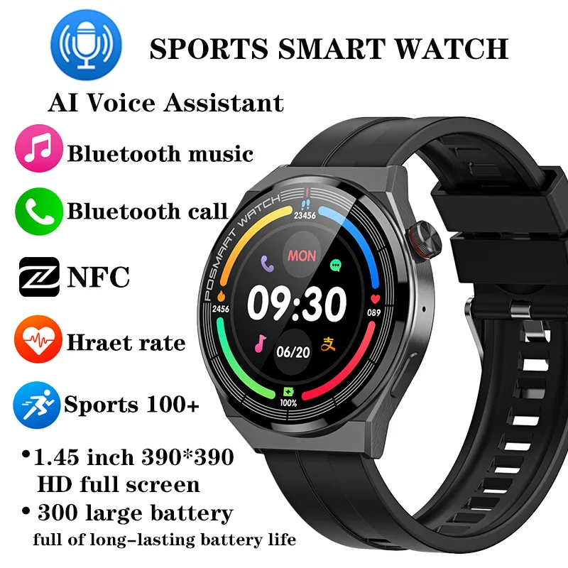 

Xiaomi Mijia Smart Watch Man NFC Voice Assistant Women Watch Bluetooth Call Heart Rate Monitoring Waterproof Sport Fitness Clock